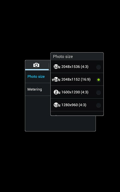 Press the required resolution.