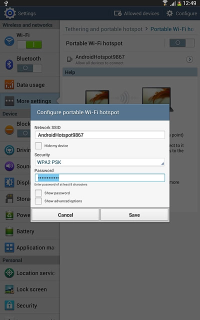 Press the field below 