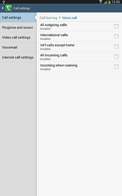 Incoming when roaming