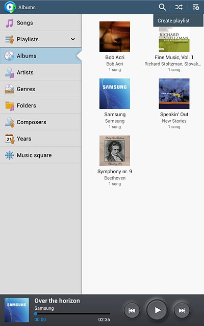 Press Create playlist.Key in a name for the playlist.