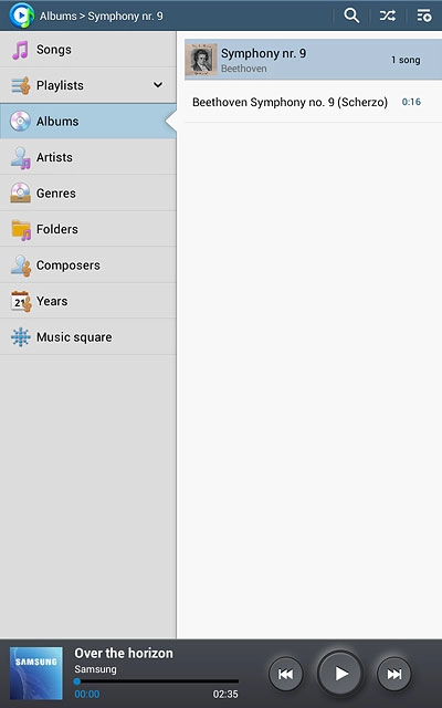 Press the required audio file.