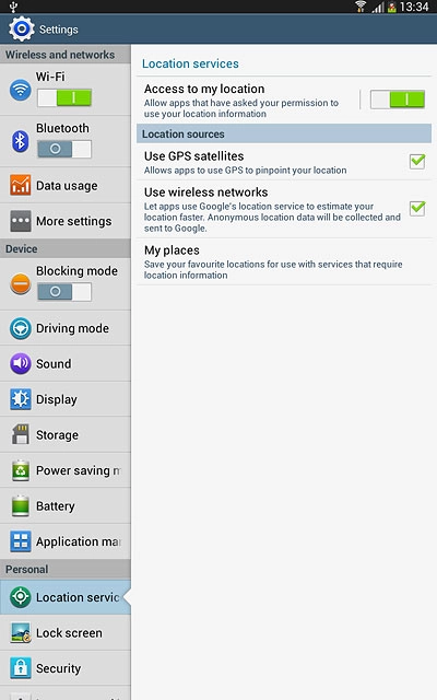 Press Use wireless networks to turn the function on or off.
