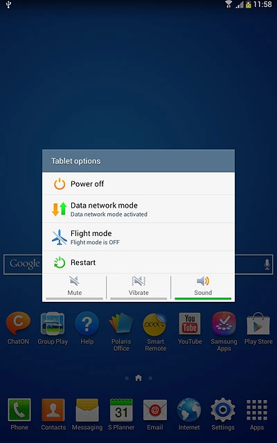 To turn on silent mode:Press Mute.