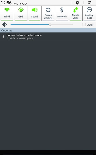 Slide your finger down the display starting from the top edge of your tablet.Press Mobile data to turn the function on or off.