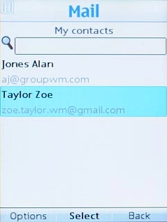 Highlight the required contact and press the Navigation key.Repeat the procedure to add more recipients.