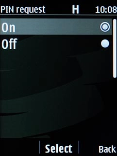 Highlight On or Off and press the Navigation key.