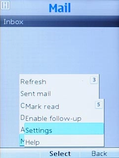 Scroll to Settings and press the Navigation key.
