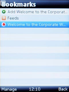 Highlight the required bookmark and press the Navigation key.