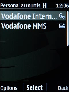 Scroll to the data connection and press Options.