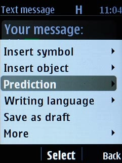 Scroll to Prediction and press the Navigation key.