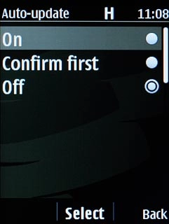 Scroll to On and press the Navigation key.