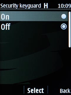 Highlight On or Off and press the Navigation key.