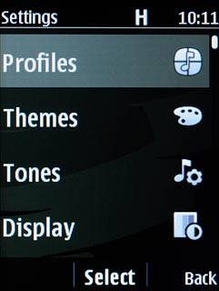 Scroll to Profiles and press the Navigation key.