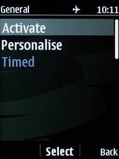 Scroll to Activate and press the Navigation key.