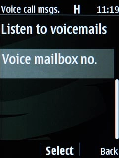 Scroll to Voice mailbox no. and press the Navigation key.