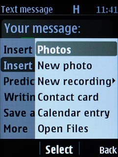 Scroll to Photos and press the Navigation key.