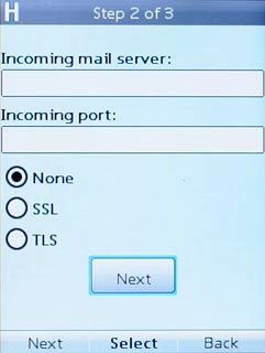 Scroll to Next and press the Navigation key.