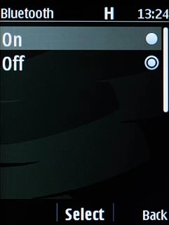 Scroll to On and press the Navigation key.