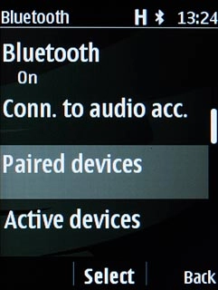 Scroll to Paired devices and press the Navigation key.Make sure the other device is turned on and is ready to connect via Bluetooth.