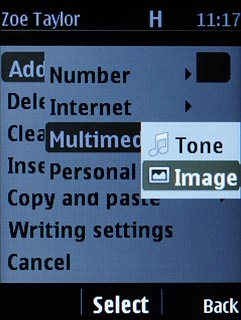 Scroll to Image and press the Navigation key.