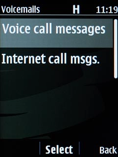 Scroll to Voice call messages and press the Navigation key.