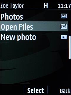 To assign a picture from the phone gallery:Scroll to Open Files and press the Navigation key.