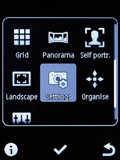 Scroll to Settings and press the Navigation key.