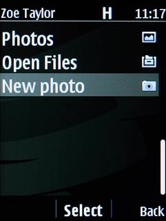 To take a new picture:Scroll to New photo and press the Navigation key.