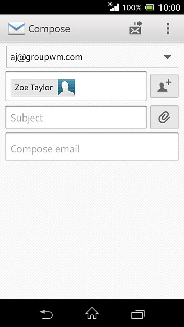 Press Subject.Key in a subject for the email message.