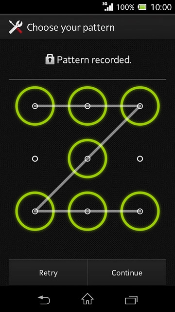 Press Continue.Repeat the selected phone lock code to confirm.