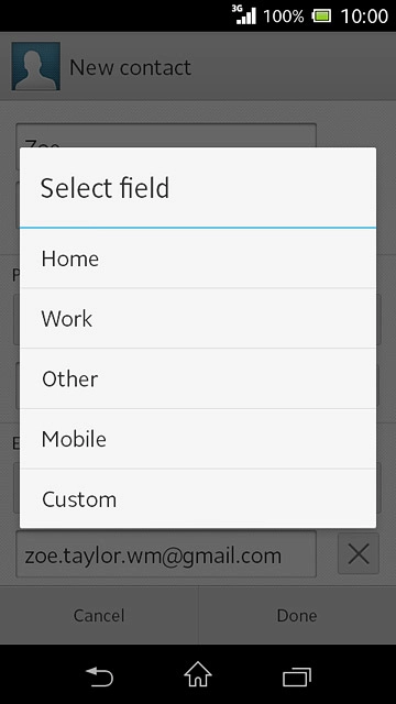 Press the required email type.