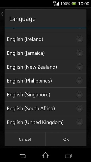Press the required language.