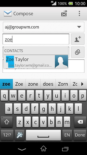 Key in the first letters of the required contact.Matching contacts are displayed.Press the required contact.Repeat the procedure to add more recipients.