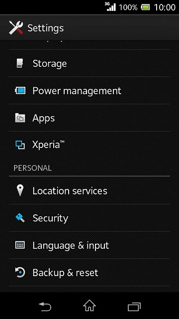 Press Backup & reset.