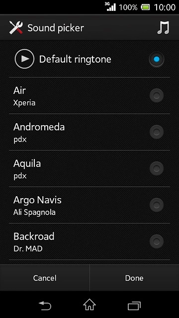 Press the different ring tones to listen to them.