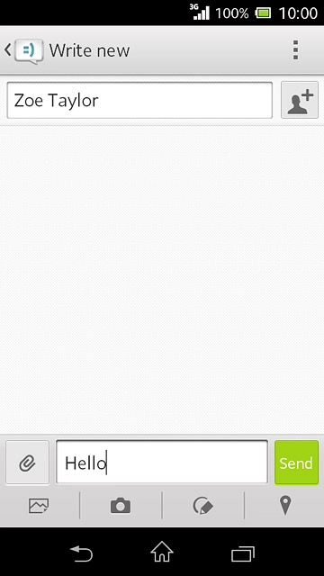 Press the attachment icon.Select one of the following options:Insert picture, go to 4a.Insert video clip, go to 4b.Insert audio file, go to 4c.