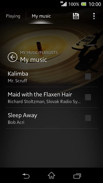 Press the required audio files to select them.