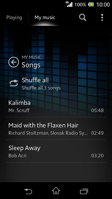 Press the required audio file.