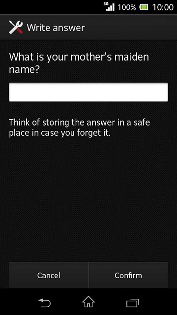Key in the answer to the selected question and press Confirm.