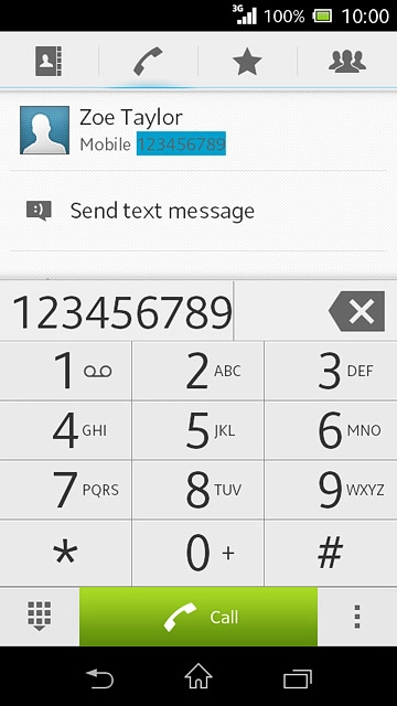 Key in the required number and press Call.