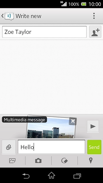 Press Send when you've finished your picture message.