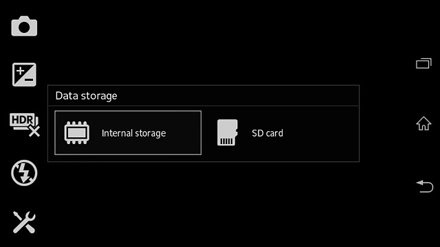 Press Internal storage or SD card.