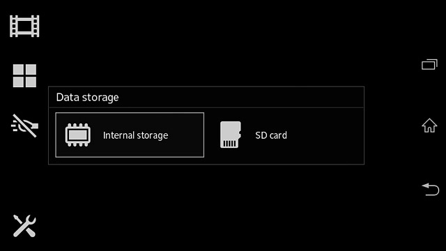 Press Internal storage or SD card.