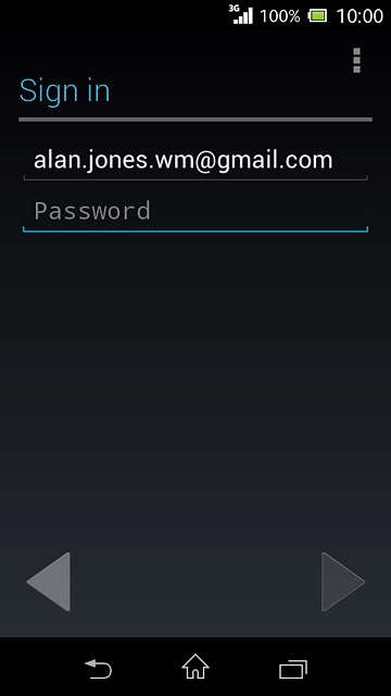 Press Password and key in the password for your Google account.