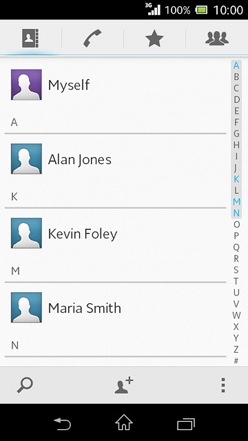 Press the new contact icon.