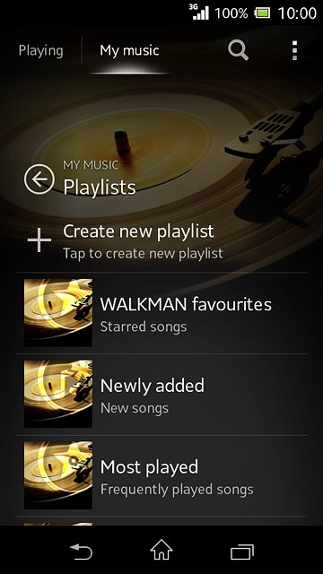 Press the return icon.
