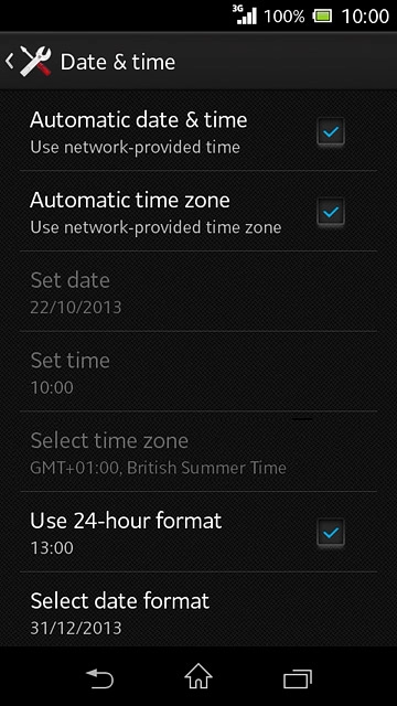 Press the home icon to return to the home screen.