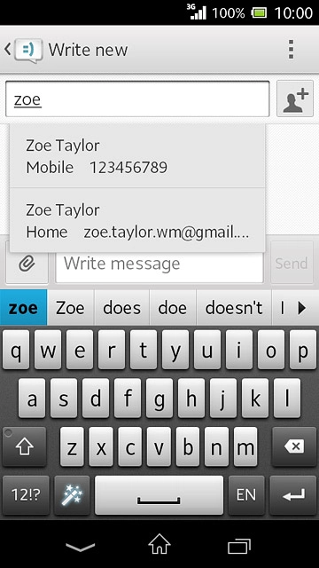 Press the required contact.Repeat the procedure to add more recipients.