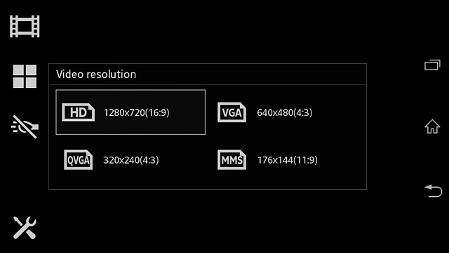 Press the required resolution.