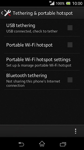 Press Portable Wi-Fi hotspot settings.